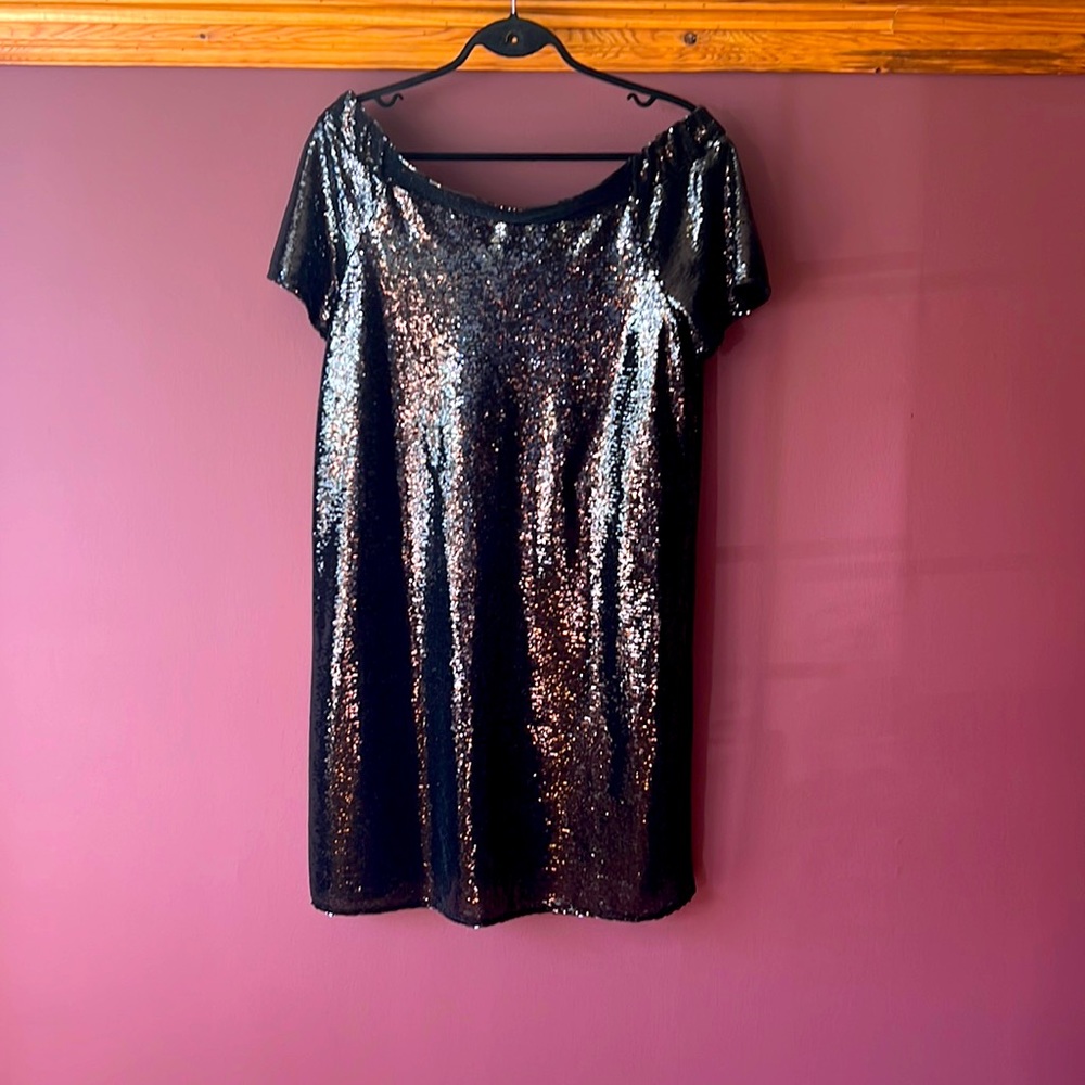 Little black sequin off shoulder dress; all lined. Great condition; worn once!